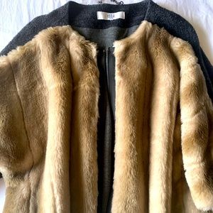 Tibi Faux Fur Jacket size Large